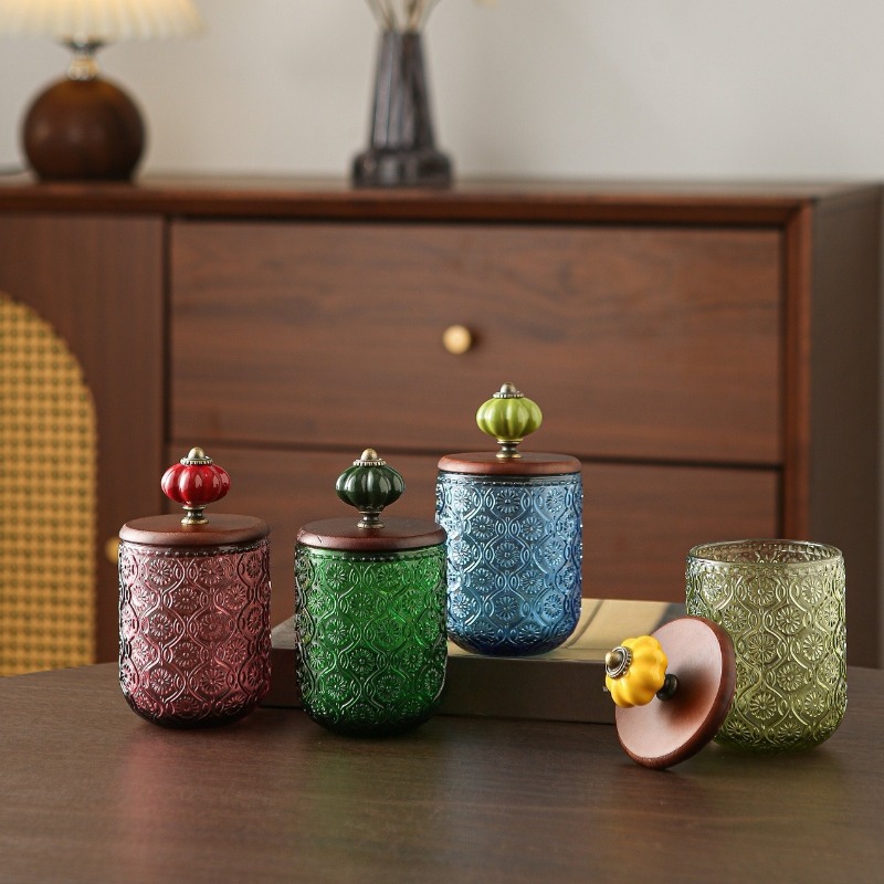 Candle Making Jars With Lids - Boîte de rangement rétro en verre